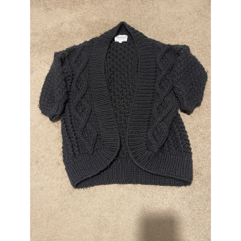 Mr. Mittens 100% Wool Cable Knit Chunky Open Balloon Sleeve Sweater